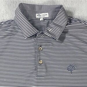 Peter Millar Summer‎ Comfort Polo Shirt Mens XL Navy Striped Golf Performance